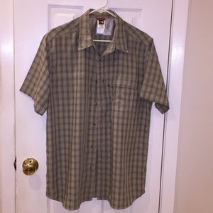 🎉North Face Polo Shirt Large Green/Tan